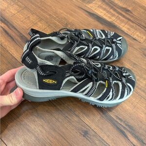 Keen Whisper Women's 7.5 Waterproof  Hiking Sandals Comfort Gray Black